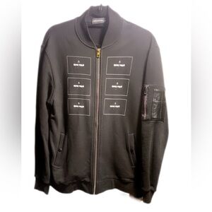 Vintage #BEENTRILl# Virgil Abloh streetwear black long sleeve zip up shirt XL